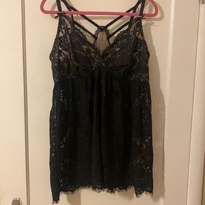 Cacique black lace chemise